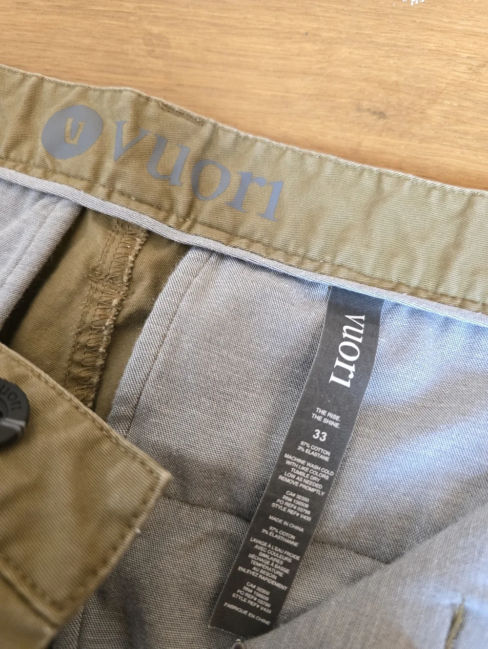 Vuori Collins Chino Pants Men’s 33 V433 Brown Stretch Cotton Slim Travel Casual - Picture 4 of 12